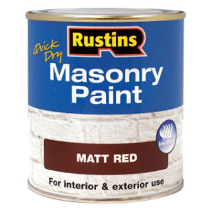 250ml. RED MATT MASONRY PAINT RUSTINS
