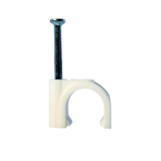 PACK 100 7mm COAXIAL WHITE CABLE CLIPS
