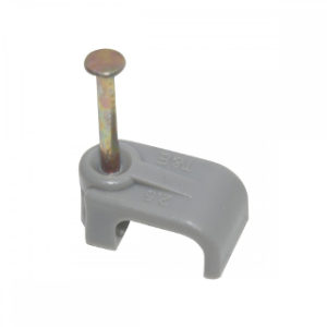PACK 10 1.5mm FLAT GREY CABLE CLIPS