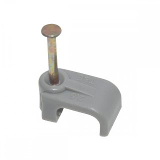 PACK 10 6mm FLAT GREY CABLE CLIPS
