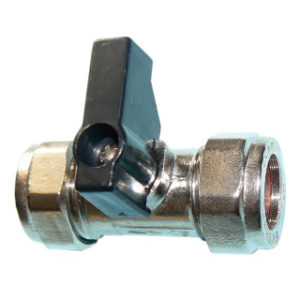 15mm CHROME ISOLATION VALVE WITH LEVER