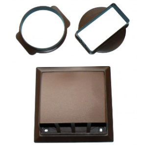 BROWN COWLED VENT WALL OUTLET